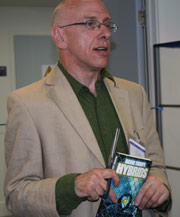 David Thorpe opening a new school library at St Matthew Academy, London, May 2008