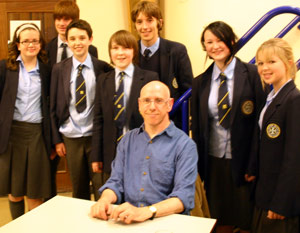 David Thorpe with schoolkids in Sefton borough, Merseyside, May 2008