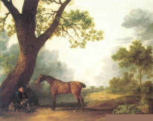 Mares & Foals In River Landscape by George Stubbs
